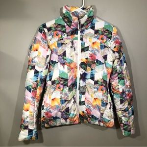 Obermeyer Snow Jacket Girls Teen Size L 14-16  lightweight  puffer Multi-Color